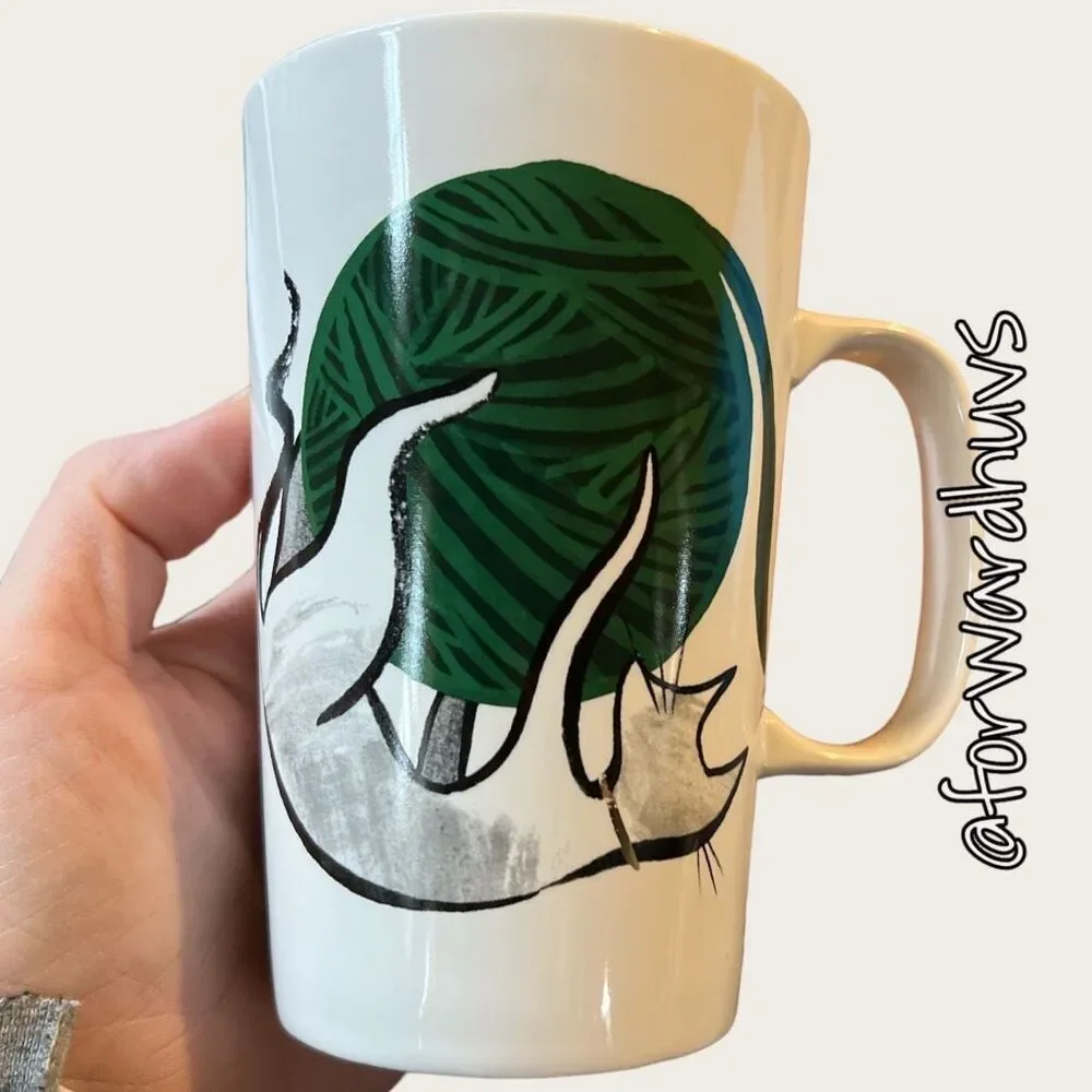 Starbucks 16 fl oz Cat and Yarn Mug - 2015 Edition